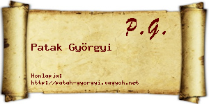 Patak Györgyi névjegykártya